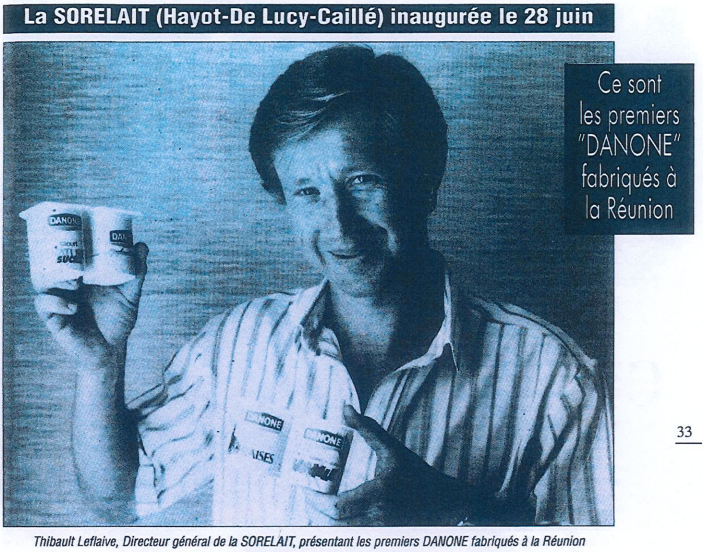  1er yaourt Danone fabriqué à La Réunion